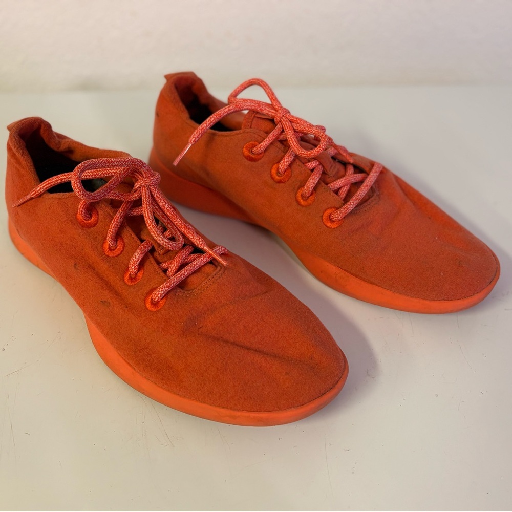 Allbirds Bright Orange Men’s Merino Wool Sneakers Shoes size 13